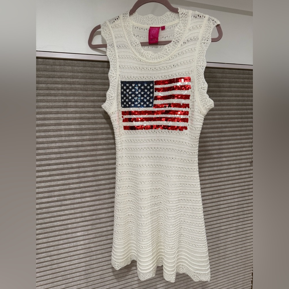 Queen of Sparkles Knit Dress with American Flag